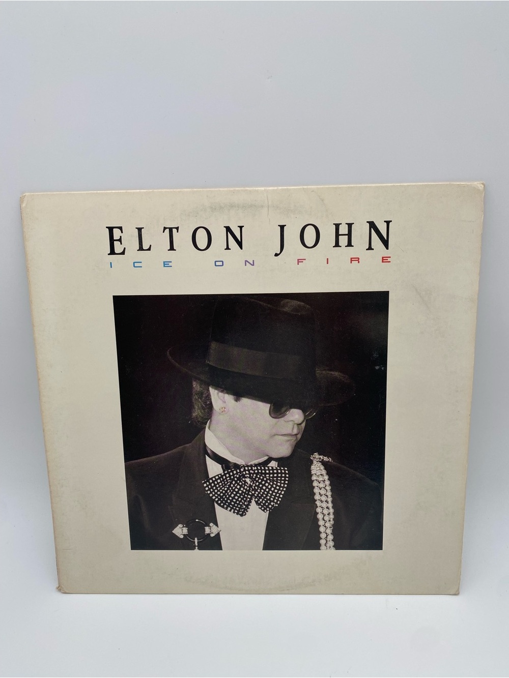 Elton John 'Ice On Fire' Vintage Vinyl Album - Black/Cream